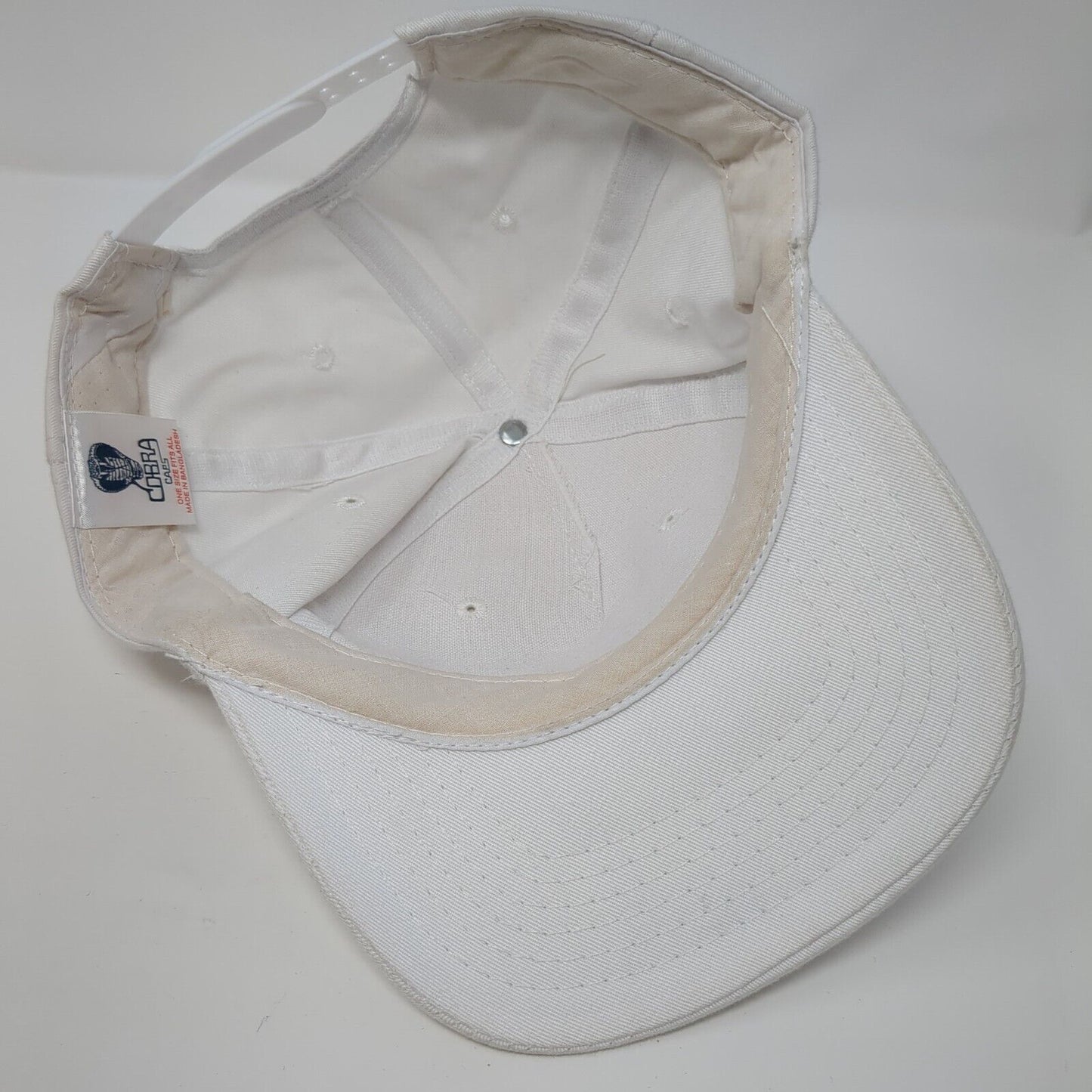 Cobra Snapback Hat White One Size Adjustable Vented Holes 6 Panel Blank