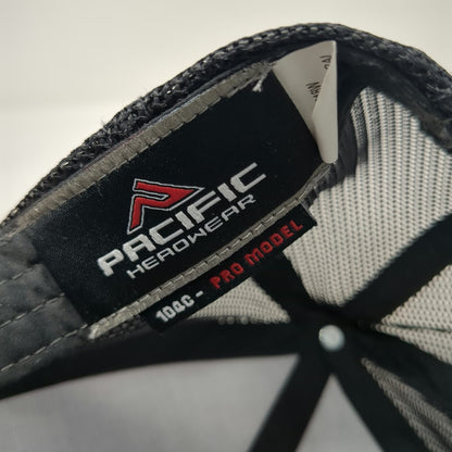 Pacific Headwear Trucker Hat Gray One Size Snapback Lasher Enterprises Logo Mesh