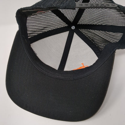 208 Logo Snapback Mesh Back Trucker Hat Black One Size Solid Mesh Back