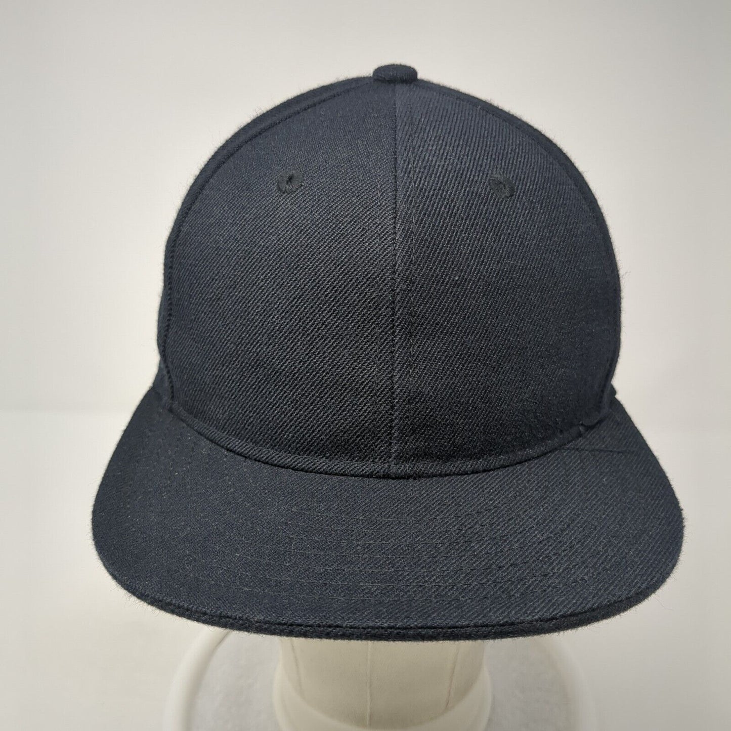 KB ETHOS Fitted Baseball Cap Black Size 7 1/8 Vented Holes 6 Panel Blank