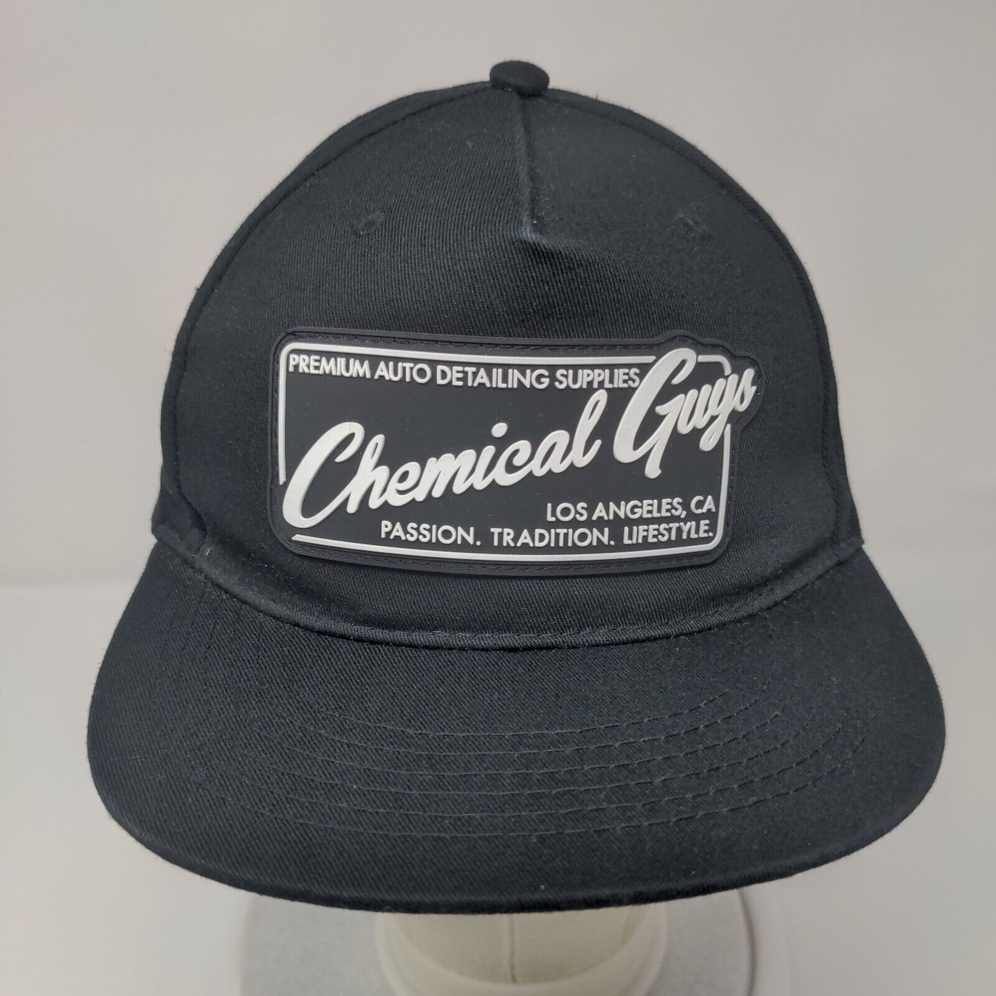 Chemical Guys Patch Snapback Hat Black One Size Adjustable Vent Holes