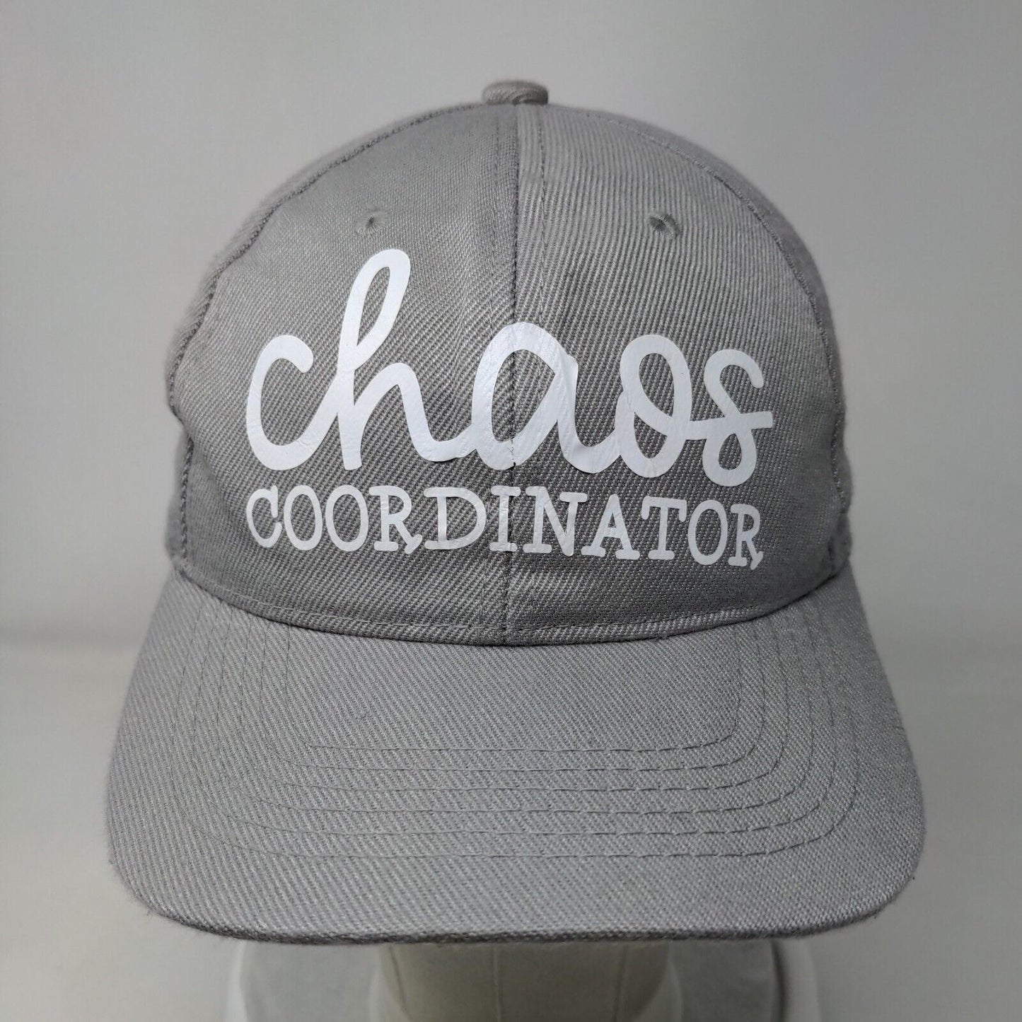 Chaos Coordinator Strapback Hat Gray One Size Adjustable Vent Holes