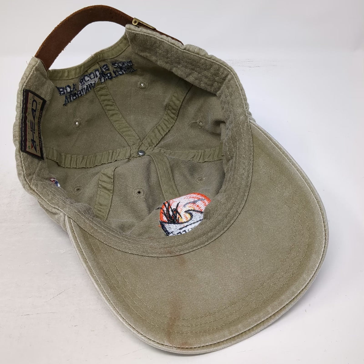 Ahead Baseball Cap Beige One Size Virginia Boy Scouts 2002 Bay Creek Leather Hat