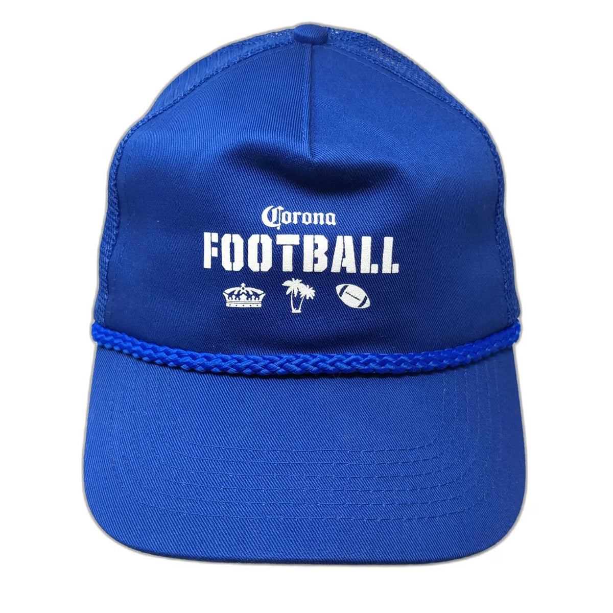 Port Authority Trucker Hat Blue One Size Corona Football Rope Mesh Snapback