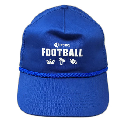 Port Authority Trucker Hat Blue One Size Corona Football Rope Mesh Snapback