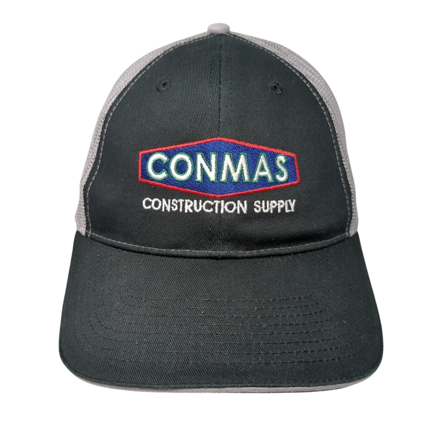 Conmas Construction Supply Strapback Trucker Hat Black One Size Mesh Back