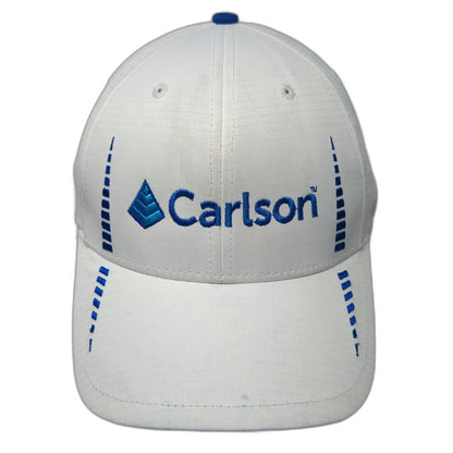 Cap America Golf White Blue Baseball One Size Carlson Logo Sporty Tech Hat