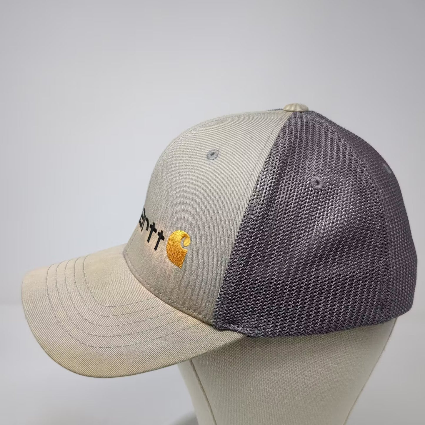 Carhartt Baseball Cap Gray One Size Mesh Back Embroidered Logo Workwear Hat