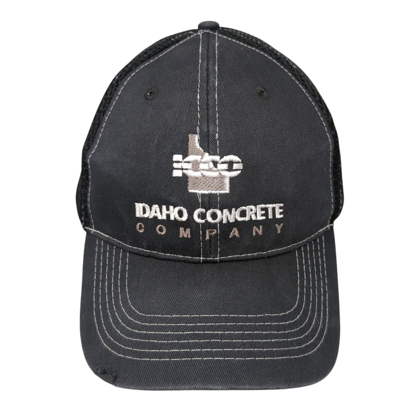Idaho Concrete Company Strapback Mesh Back Hat Black One Size 6 Panel
