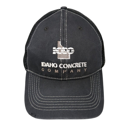 Idaho Concrete Company Strapback Mesh Back Hat Black One Size 6 Panel
