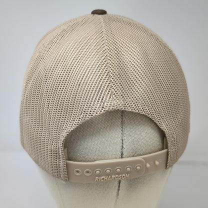 Richardson Trucker Hat Brown One Size SGW Patch Mesh Snapback Contrast Stitch