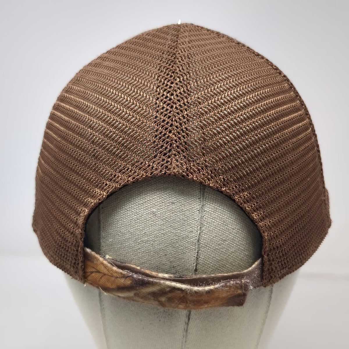 Brown Baseball Cap One Size Camo Platt Embroidered Mesh Strapback Hat Adjustable