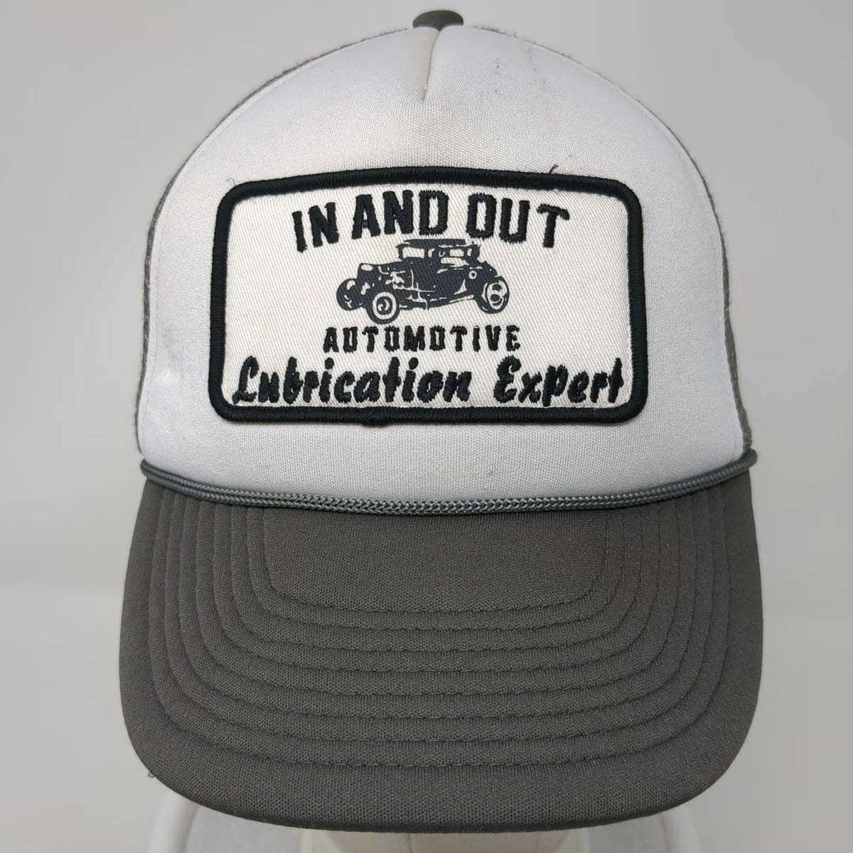 Spirit Trucker Hat Gray White One Size Automotive Lubrication Expert Snapback