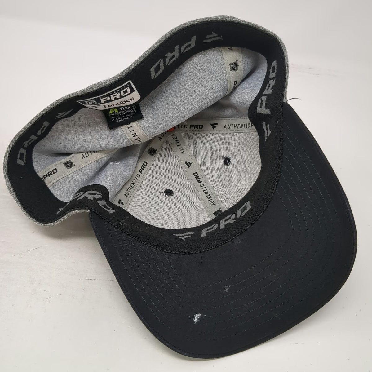 Fanatics San Jose Sharks NHL Hat Baseball Cap Black Gray L Stretch Fit Logo