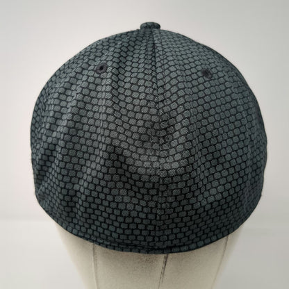 New Era Baseball Cap Gray Blue XL 39THIRTY Stretch Fit Honeycomb Gothic A Hat