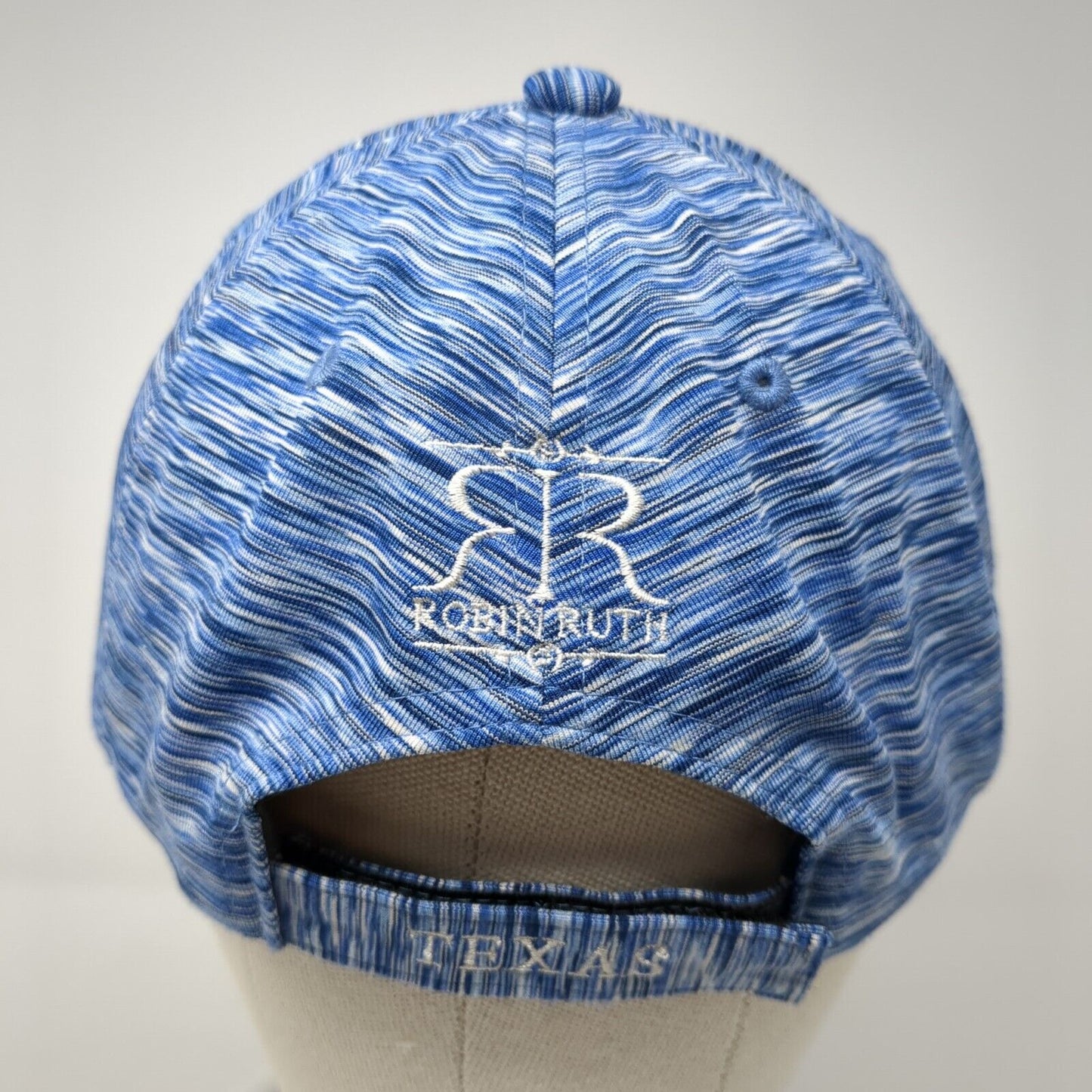 TX Texas Strapback Hat Blue One Size Adjustable Embroidered 6 Panel Robin Ruth