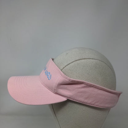 Holiday World Flip Flops Strapback Sun Visor Hat Pink One Size Embroidered