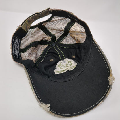 Realtree Strapback Trucker Hat Camouflage OS Adjustable Mesh Back Distressed
