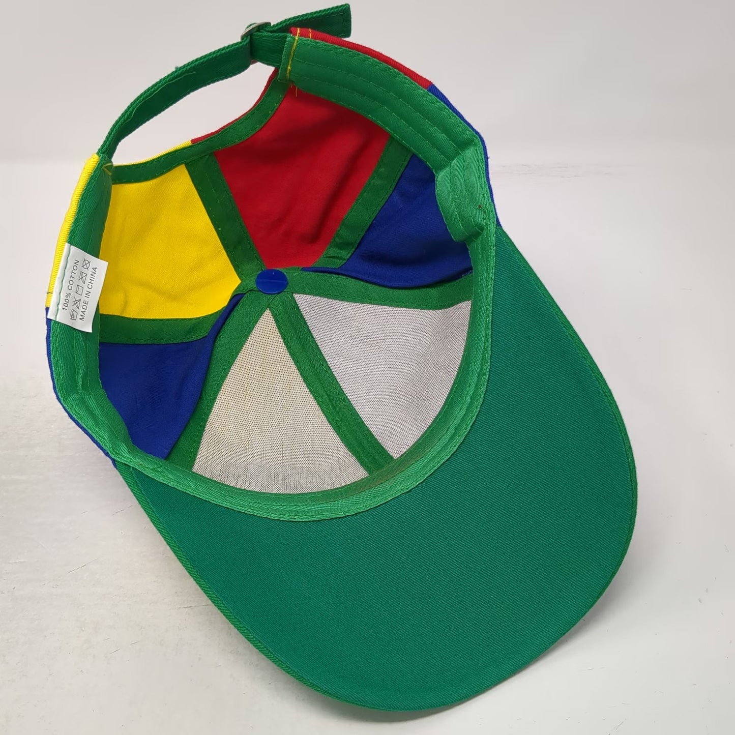 Green Red Yellow Blue Baseball Cap One Size Propeller Top Colorblock Cotton Hat