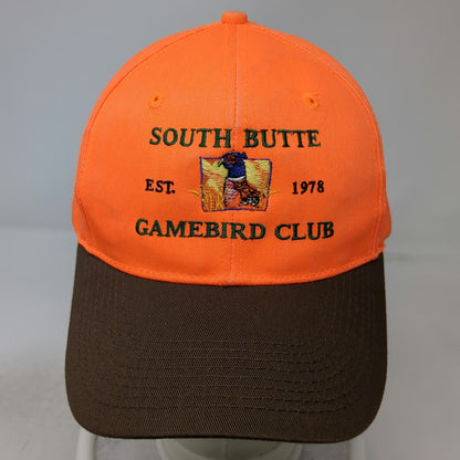 Otto Snapback Hat Orange OSFM South Butte Gamebird Club Pheasant Hunting Bill