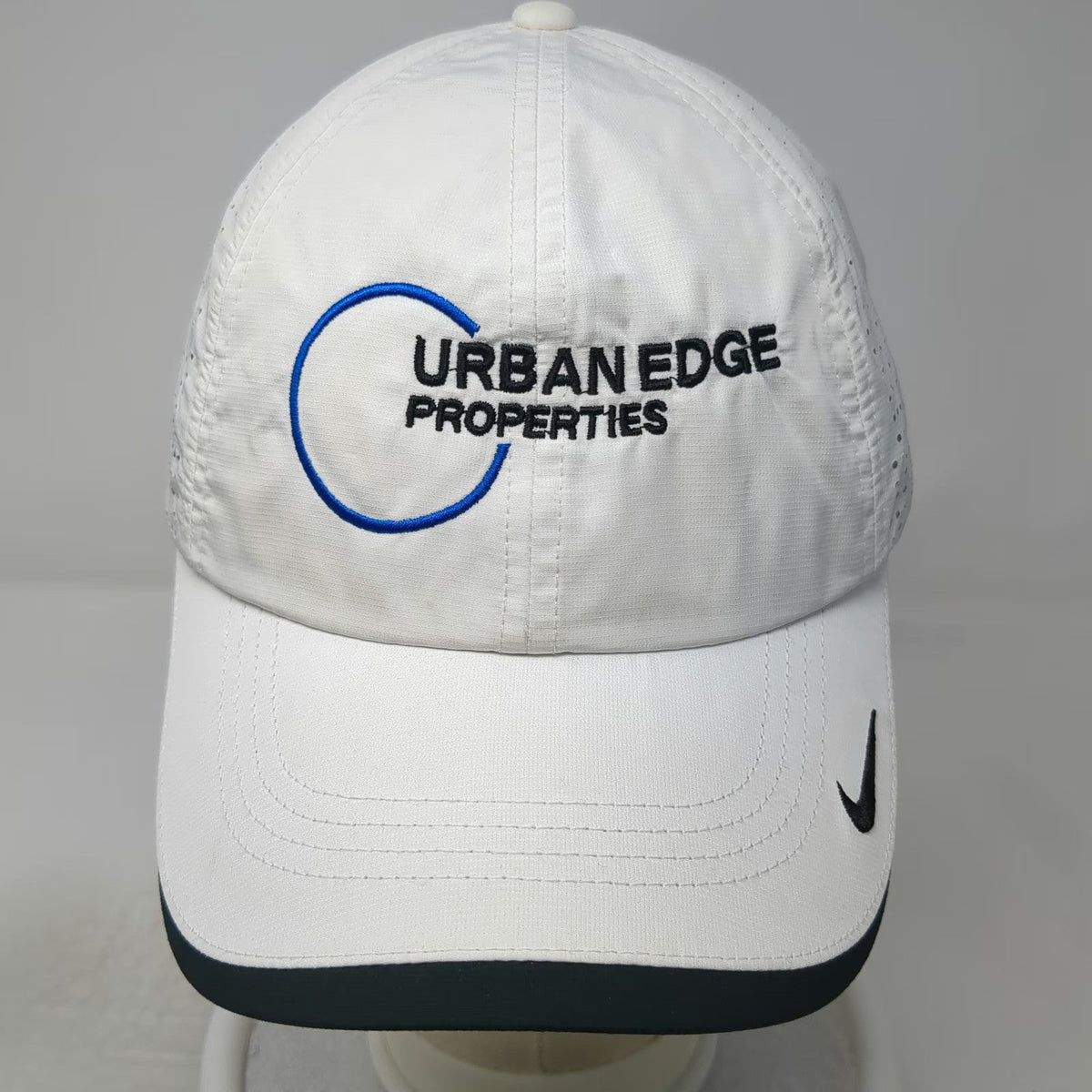 Nike Baseball Cap White Blue Black One Size Dri-Fit Perforated Urban Edge Hat