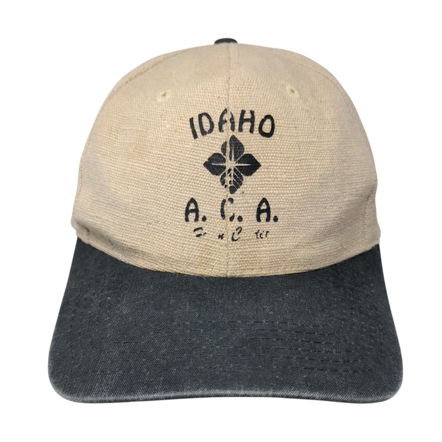Idaho A.C.A Slideback Hat Tan OSFA Adjustable Colorblock 6 Panel