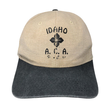 Idaho A.C.A Slideback Hat Tan OSFA Adjustable Colorblock 6 Panel