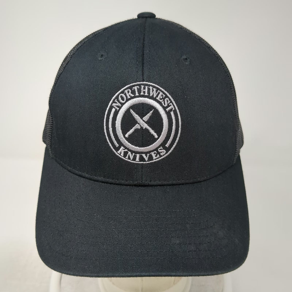 Yupoong Trucker Hat Black One Size Northwest Knives Mesh Snapback Logo Work Cap