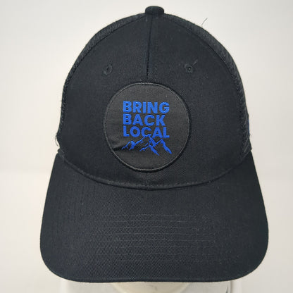 Bring Back Local Patch Snapback Trucker Hat Black One Size Mesh Back