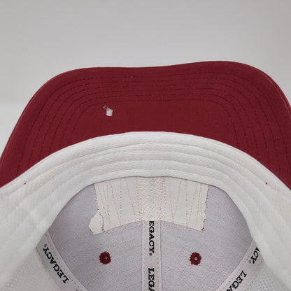 Redfish Lake Lodge Snapback Trucker Hat Red One Size Adjustable Mesh Back Legacy