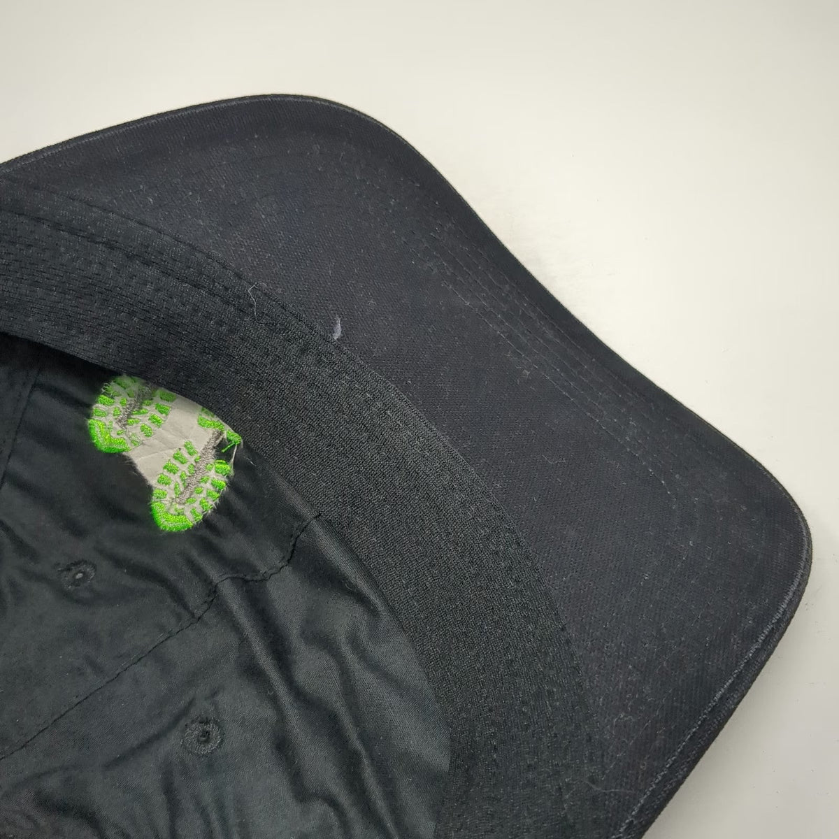 Carhartt Baseball Cap Black One Size Strapback Green Boot Prints Canvas Work Hat