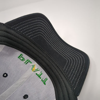 Platt Fitted Mesh Back Trucker Hat Black One Size Embroidered Colorblock