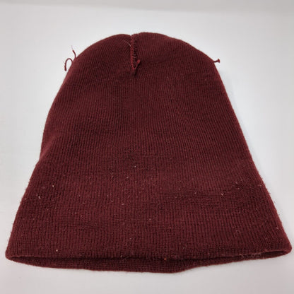 Adidas 3 Stripes Knit Beanie Hat Red One Size Stretch Embroidered
