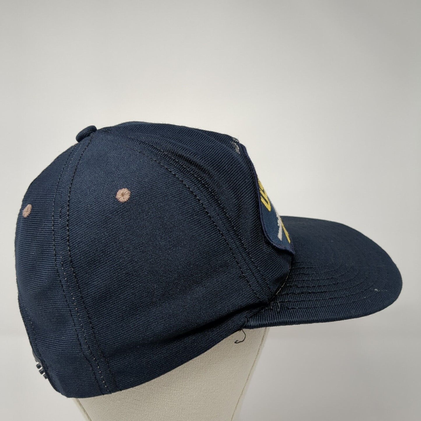 USS Hailey DD-556 Patch Snapback Hat Blue One Size Adjustable Solid