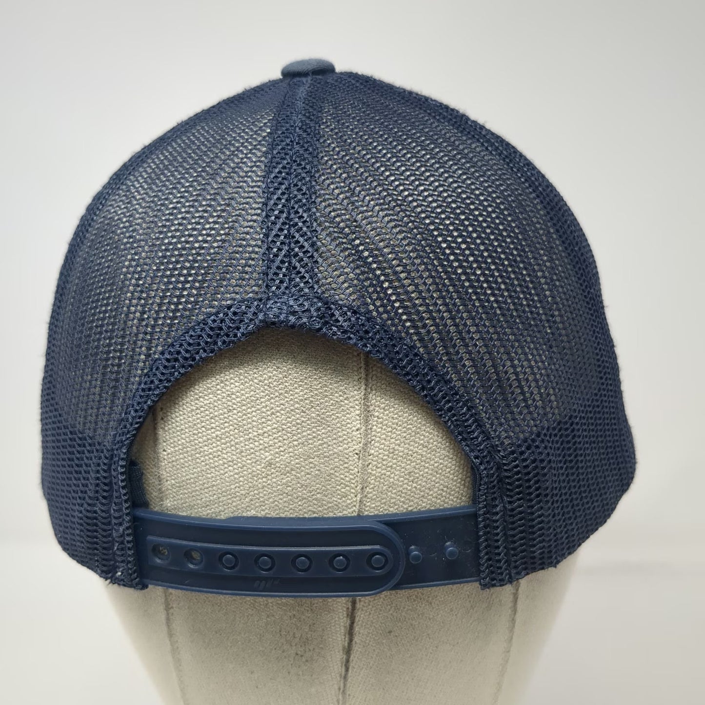 Yupoong Blue Trucker Hat One Size Austin Bishop Guitar Patch Snapback Mesh