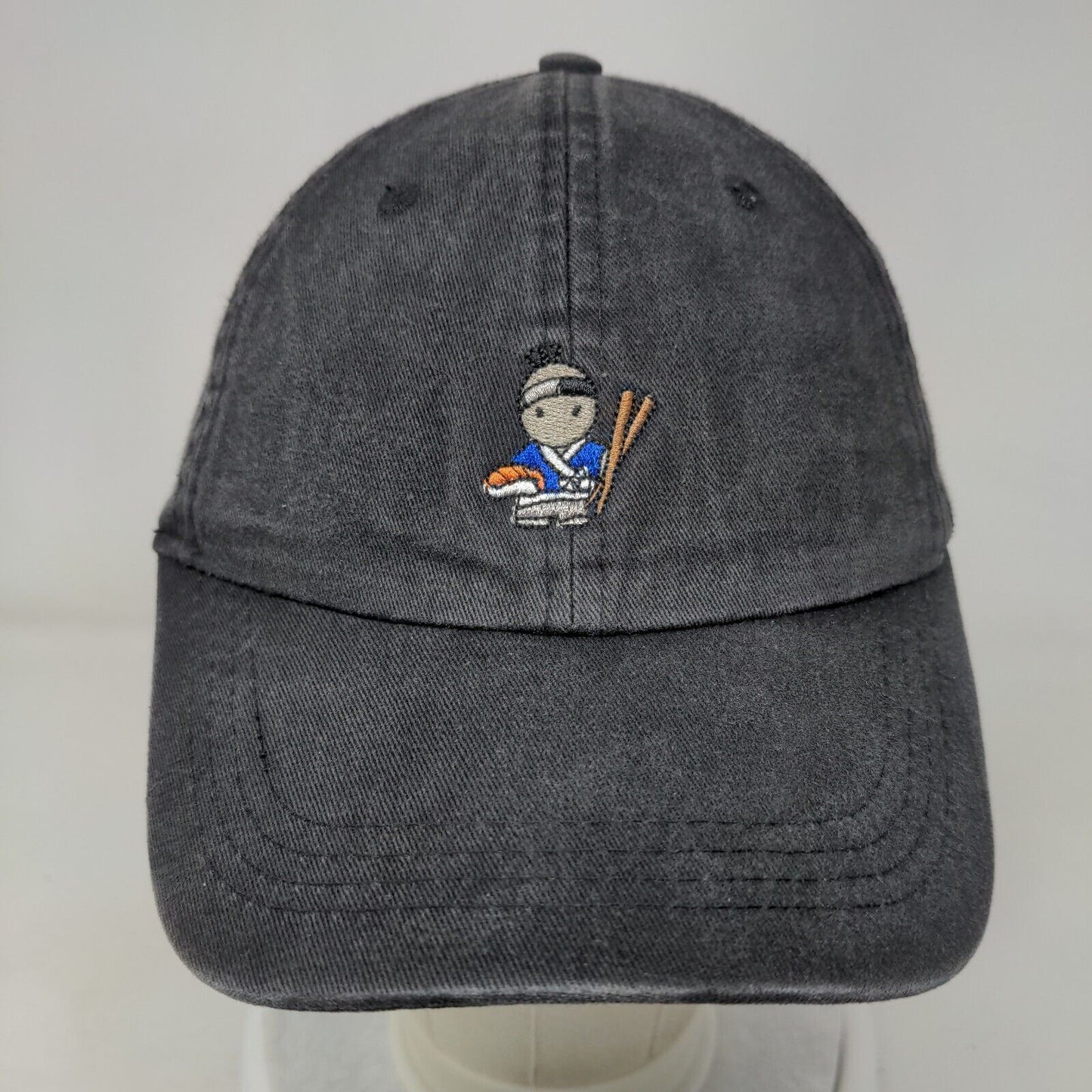 Sushi Chef Slideback Hat Black One Size Embroidered 6 Panel City Hunter