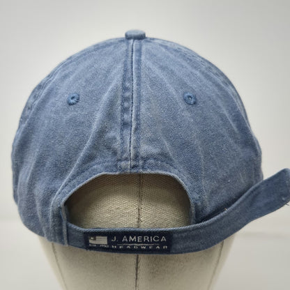 J. America Baseball Cap Blue One Size Block Island BI Patch Cotton Strapback Hat