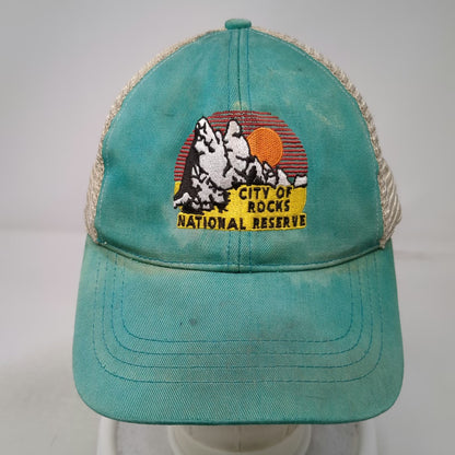 Green Trucker Hat City of Rocks National Reserve One Size Snapback Mesh Back