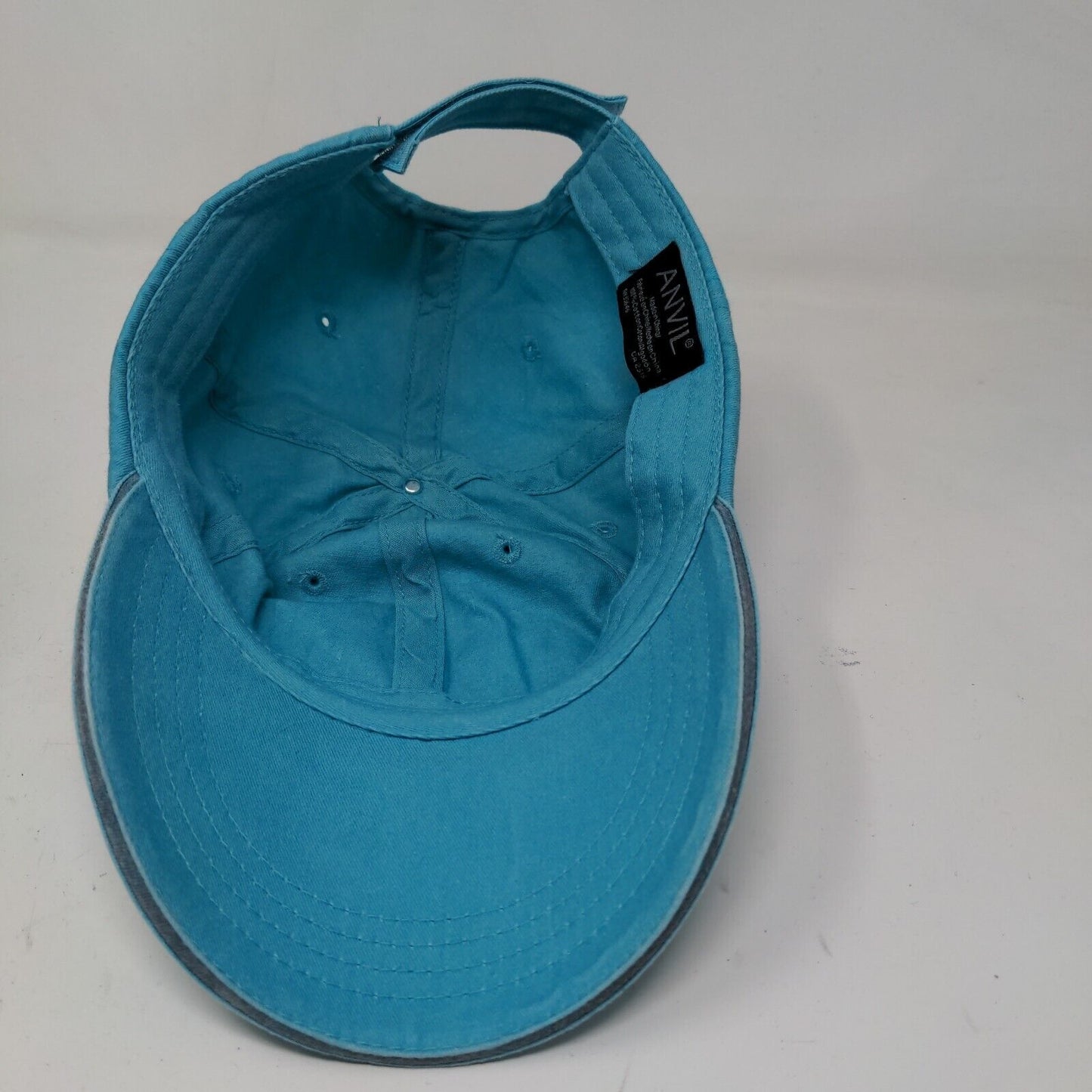 Anvil Men's Strapback Hat Blue Adjustable Graphic Salty Anchor Logo 100% Cotton