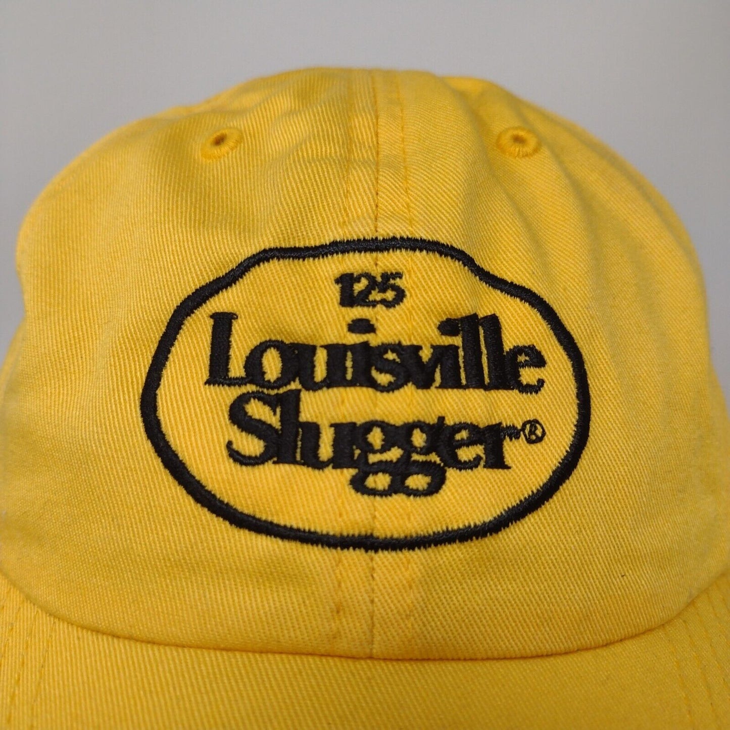 Louisville Slugger 125 Mens Strapback Hat Yellow Adjustable Embroidered Logo