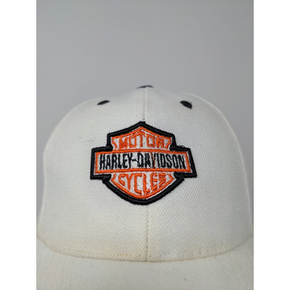 Harley Davidson Motorcycles Strapback Hat OSFA White Embroidered Logo SEE DESC