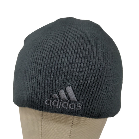 Adidas Men's Reversible Beanie Black Gray One Size Reversible Embroidered Logo