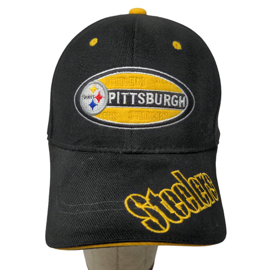 NFL Men's Strapback Pittsburgh Steelers Hat Embroidered Logo Black OSFA