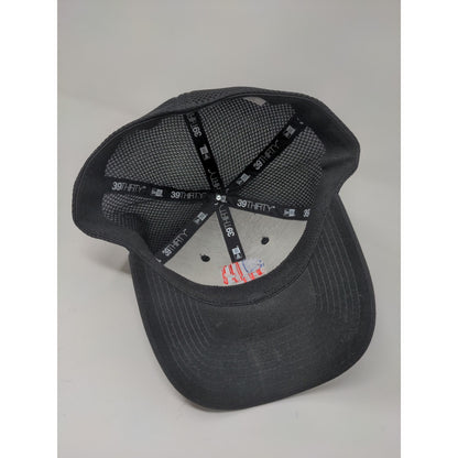New Era 39Thirty Fitted Hat Size Large X Large Black Embroidered Patriotic Skull