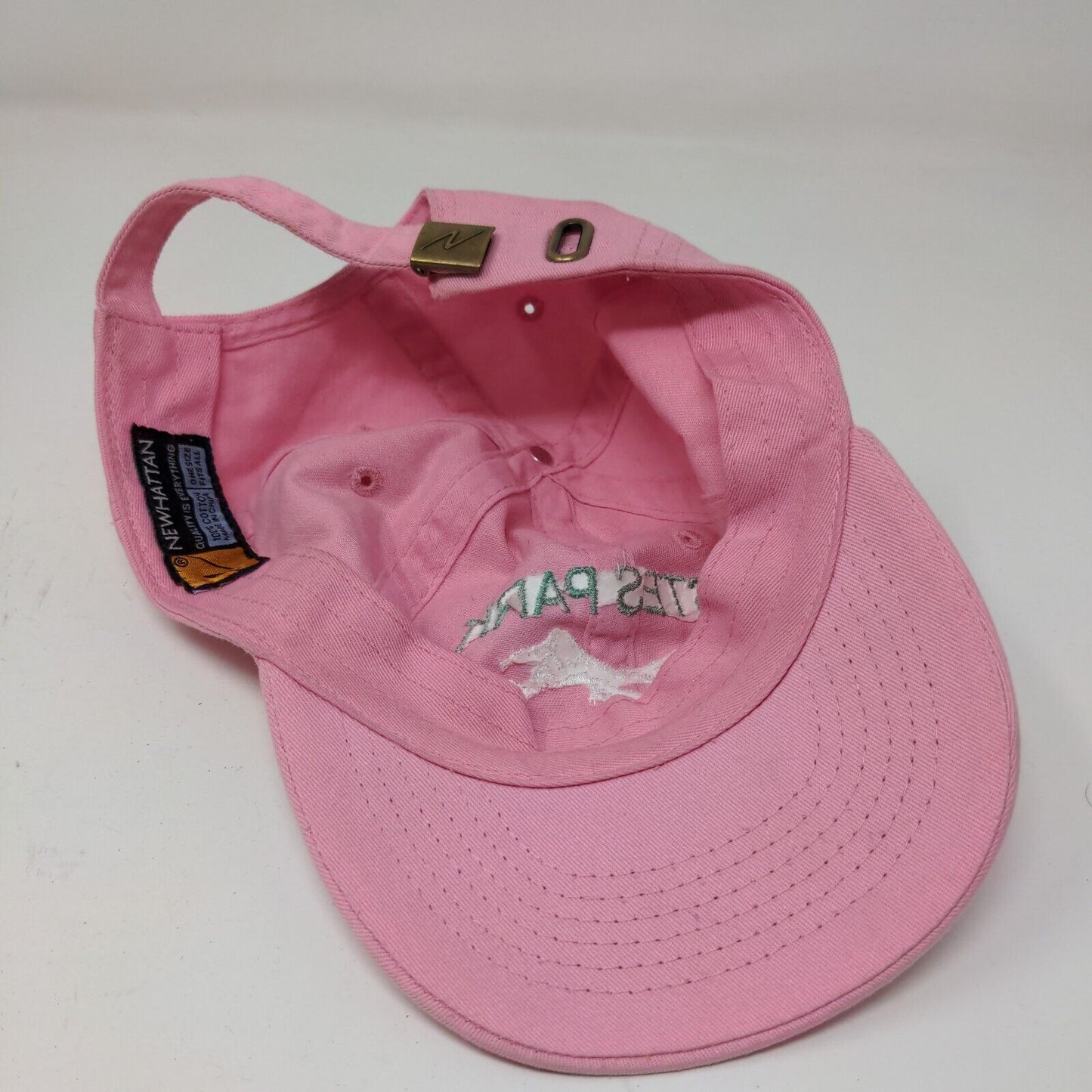 Estes Park Hat Colorado Men's Slideback Hat Pink OSFM Embroidered Logo