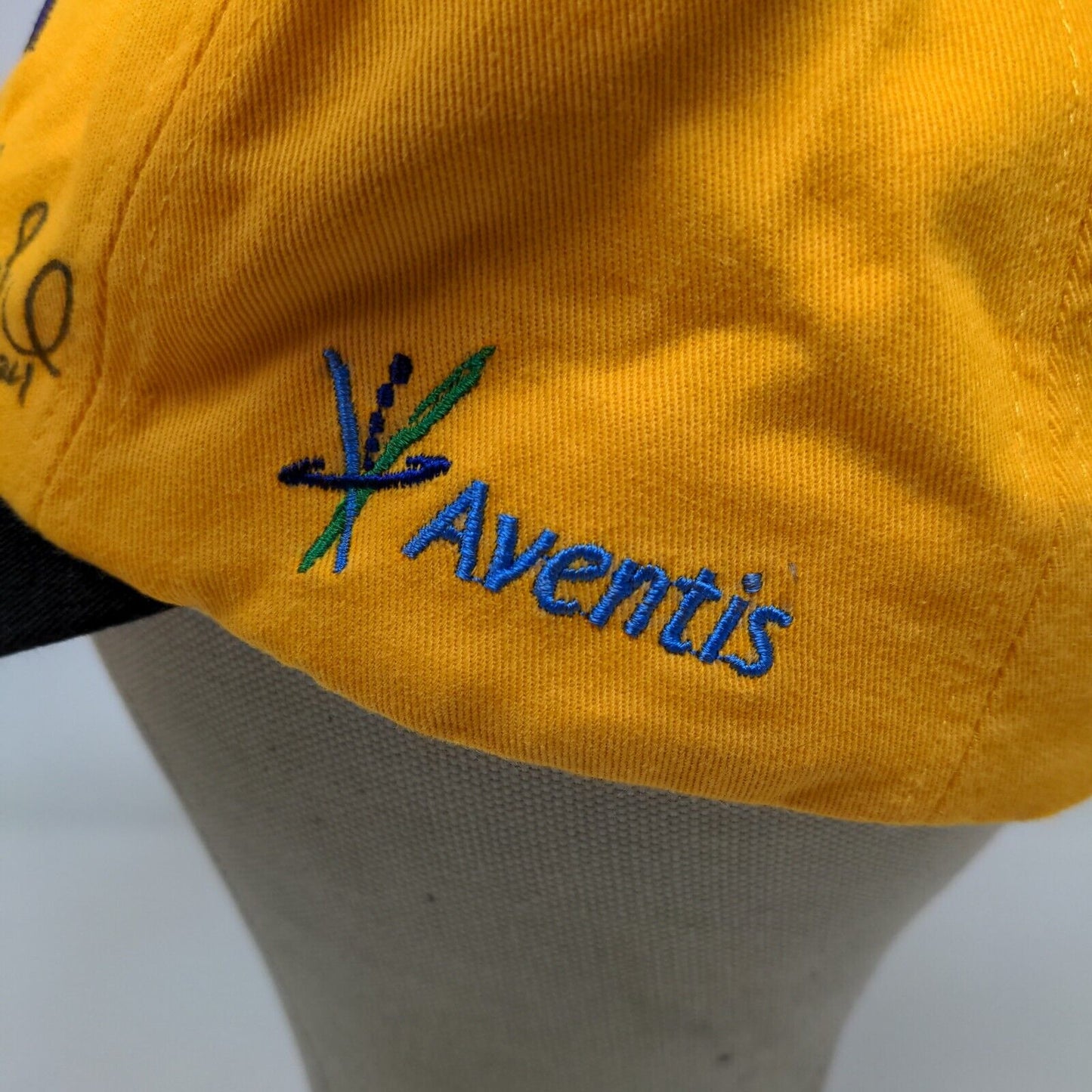 Racing for Kids Men's Strapback Hat Yellow Autographed Embroidered Logo