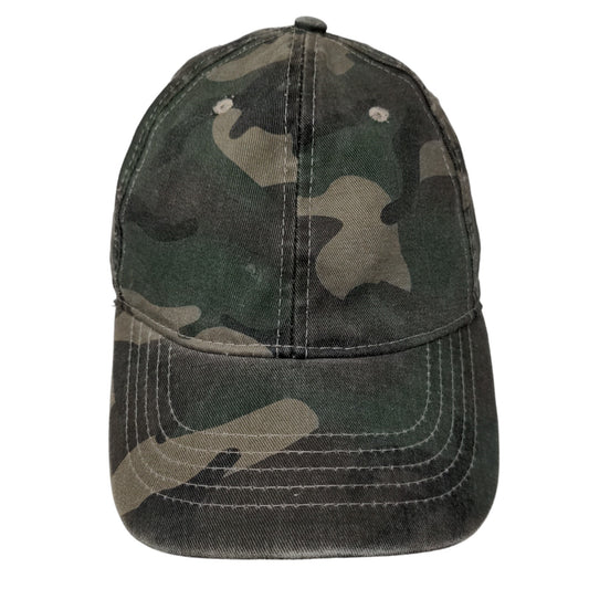 Unbranded Men's Strapback Hat Green Camo OSFM Blank Adjustable