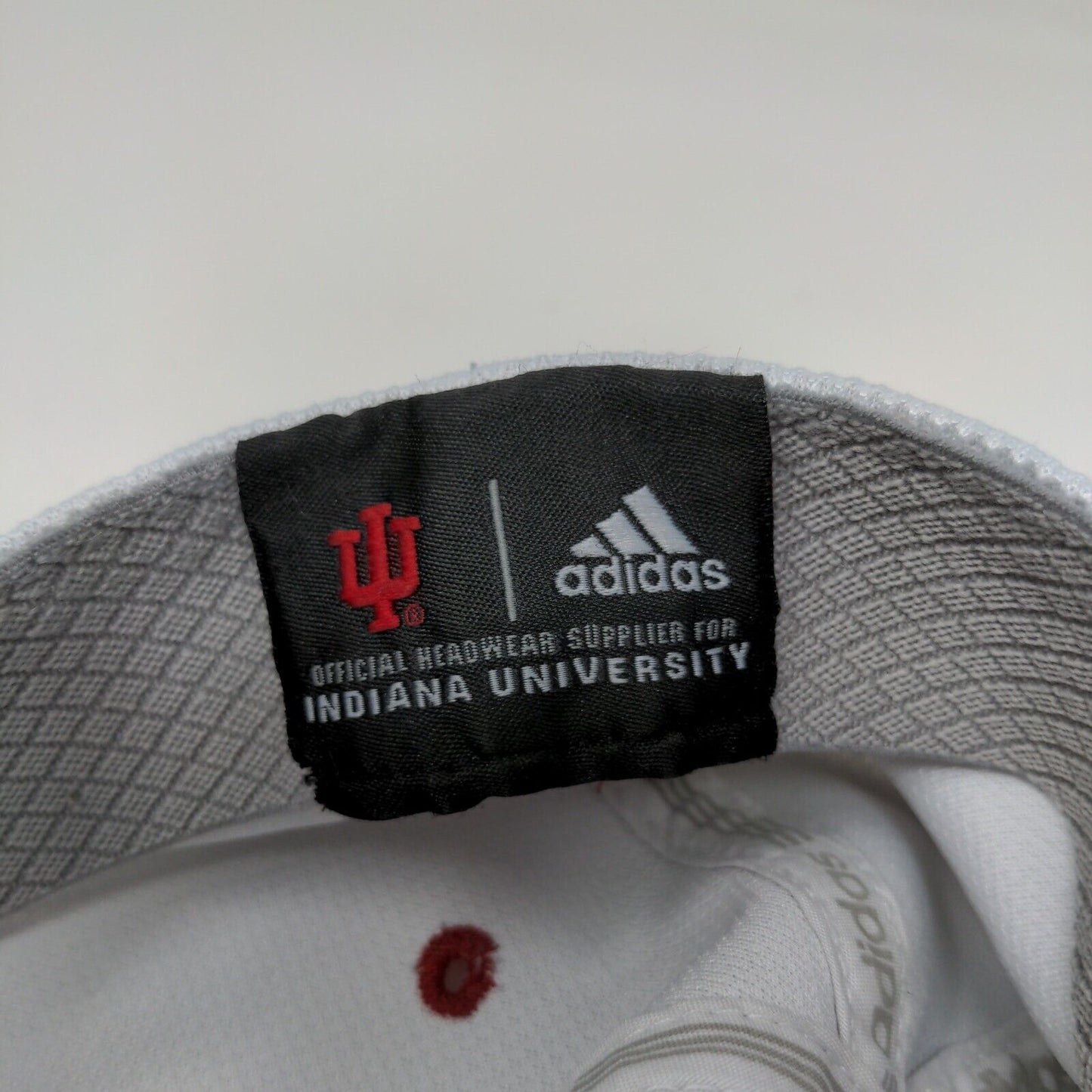 NCAA Indiana Hoosiers IU Fitted Adidas Baseball Hat White Embroidered Logo