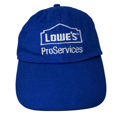 Lowes Pro Services Strapback Hat Blue Adjustable Embroidered Logo