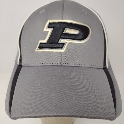 Captivating Purdue Boilermakers Hat Gray Black Stripes Embroidered Logo Train